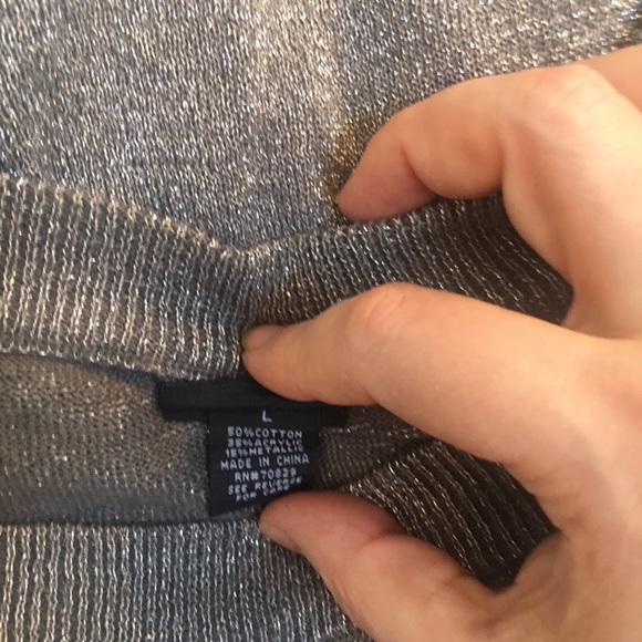 Rue21 Gray Silver L Thin Knit Batwing Sweater Top - Picture 7 of 8